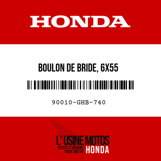 image de 90010-GHB-740 BOULON DE BRIDE, 6X55