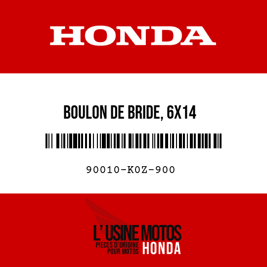 image de 90010-K0Z-900 BOULON DE BRIDE, 6X14