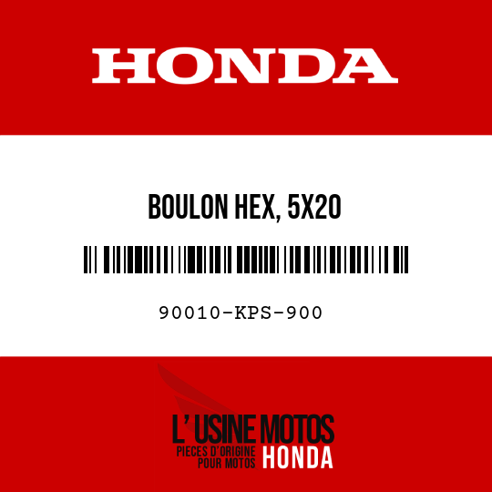 image de 90010-KPS-900 BOULON HEX, 5X20