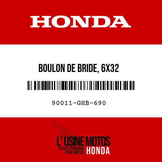image de 90011-GHB-690 BOULON DE BRIDE, 6X32