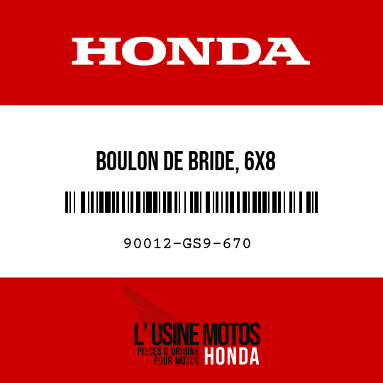 image de 90012-GS9-670 BOULON DE BRIDE, 6X8