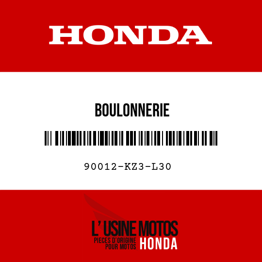 image de 90012-KZ3-L30 BOULONNERIE