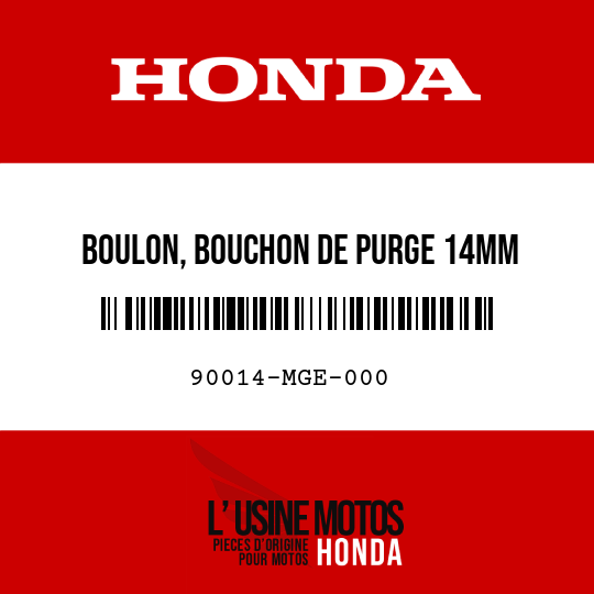 image de 90014-MGE-000 BOULON, BOUCHON DE PURGE 14MM