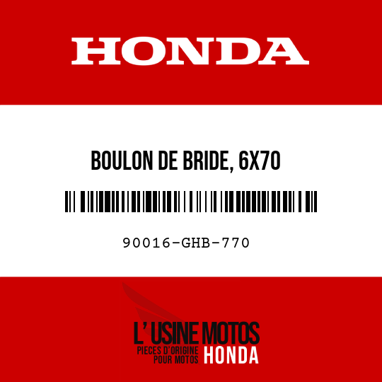 image de 90016-GHB-770 BOULON DE BRIDE, 6X70