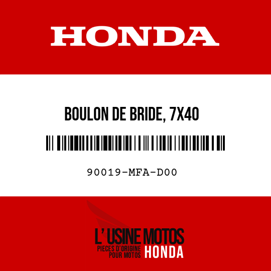 image de 90019-MFA-D00 BOULON DE BRIDE, 7X40