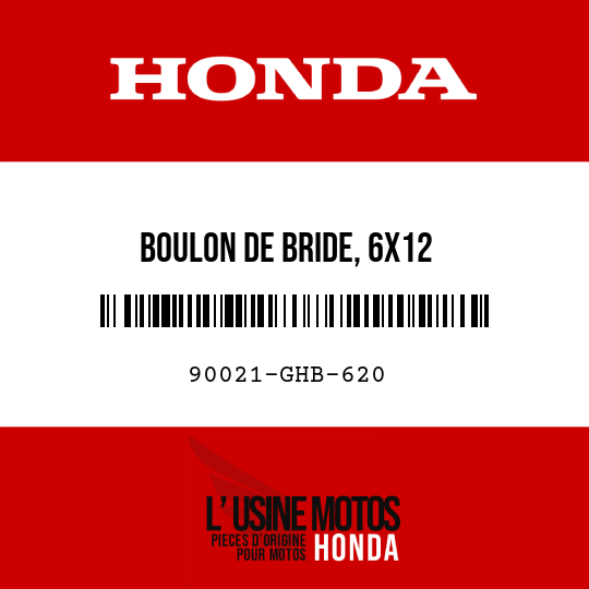 image de 90021-GHB-620 BOULON DE BRIDE, 6X12