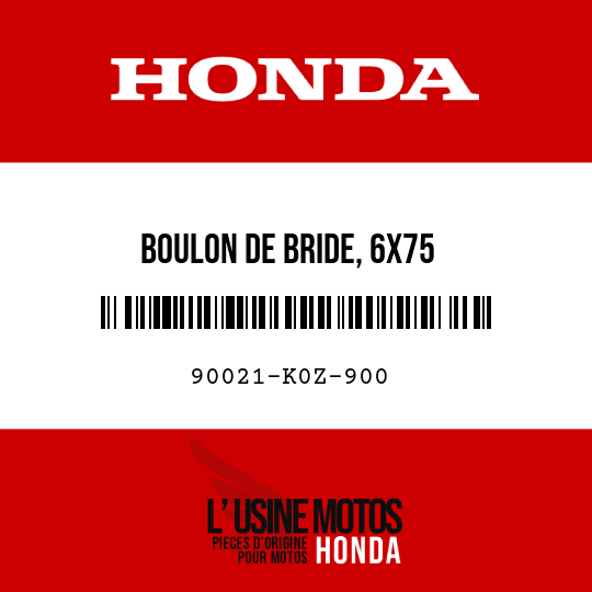 image de 90021-K0Z-900 BOULON DE BRIDE, 6X75