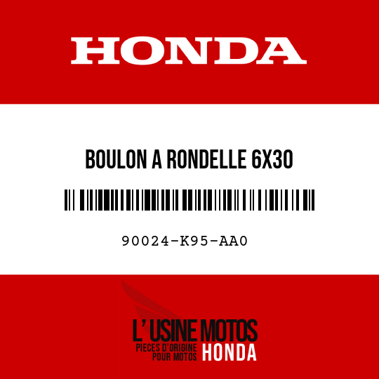 image de 90024-K95-AA0 BOULON A RONDELLE 6X30