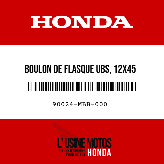 image de 90024-MBB-000 BOULON DE FLASQUE UBS, 12X45