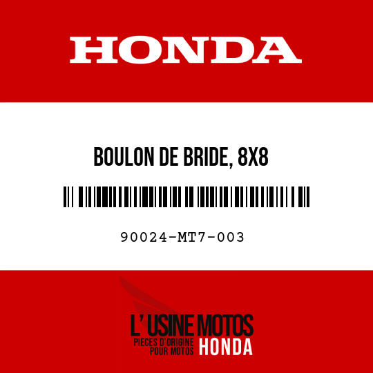 image de 90024-MT7-003 BOULON DE BRIDE, 8X8