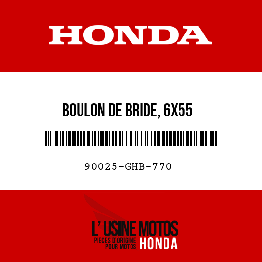 image de 90025-GHB-770 BOULON DE BRIDE, 6X55
