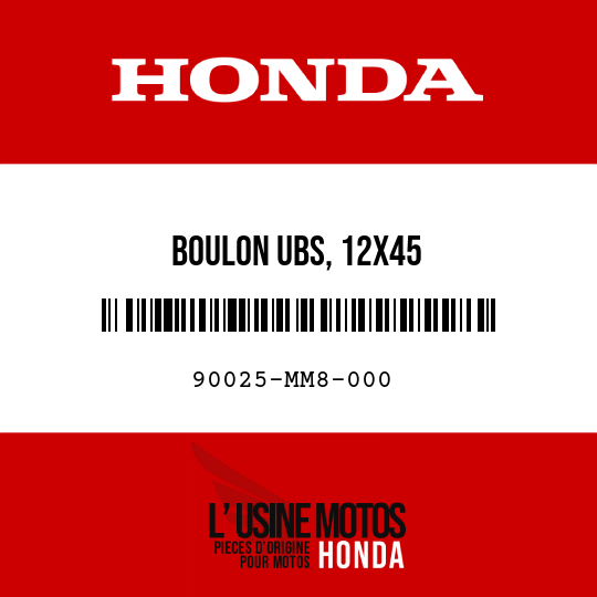 image de 90025-MM8-000 BOULON UBS, 12X45