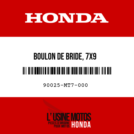 image de 90025-MT7-000 BOULON DE BRIDE, 7X9