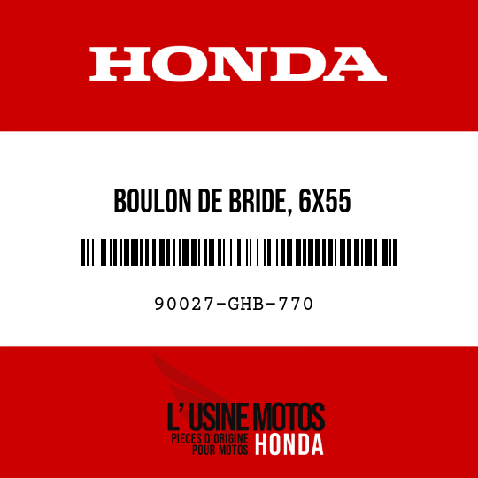 image de 90027-GHB-770 BOULON DE BRIDE, 6X55