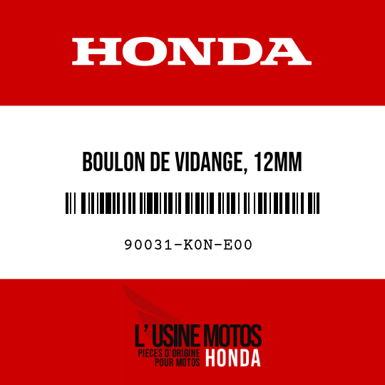 image de 90031-K0N-E00 BOULON DE VIDANGE, 12MM