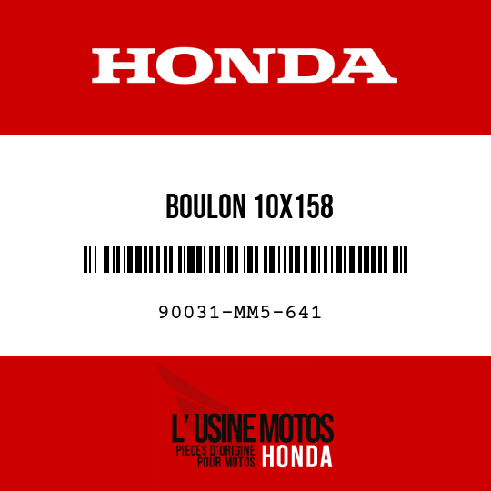 image de 90031-MM5-641 BOULON 10X158