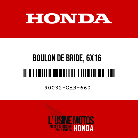 image de 90032-GHR-660 BOULON DE BRIDE, 6X16
