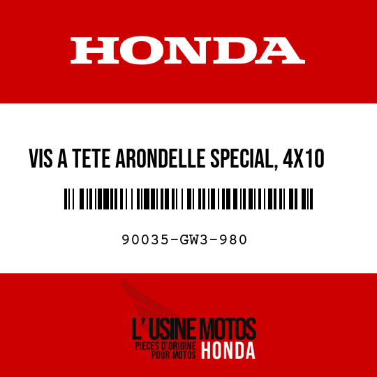 image de 90035-GW3-980 VIS A TETE ARONDELLE SPECIAL, 4X10