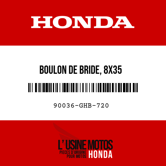 image de 90036-GHB-720 BOULON DE BRIDE, 8X35