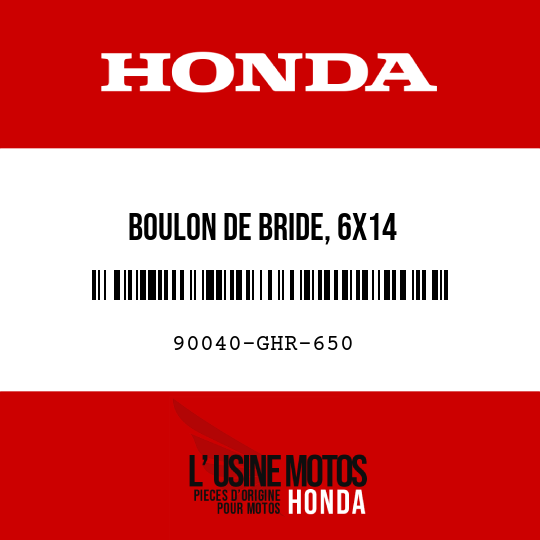 image de 90040-GHR-650 BOULON DE BRIDE, 6X14