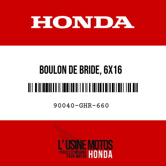 image de 90040-GHR-660 BOULON DE BRIDE, 6X16