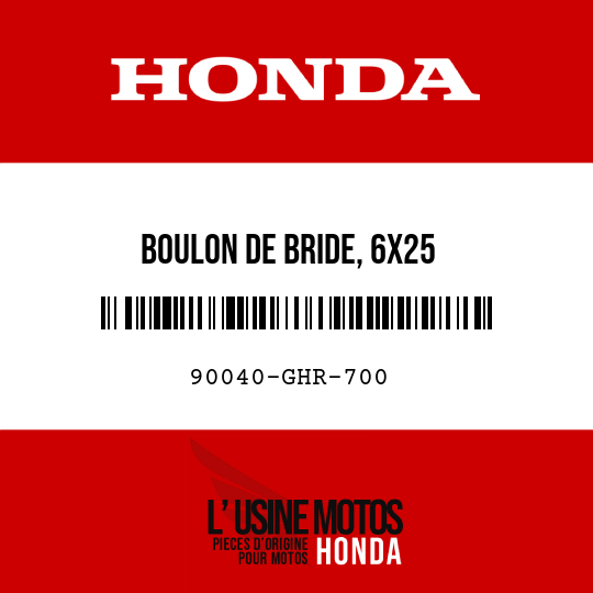 image de 90040-GHR-700 BOULON DE BRIDE, 6X25
