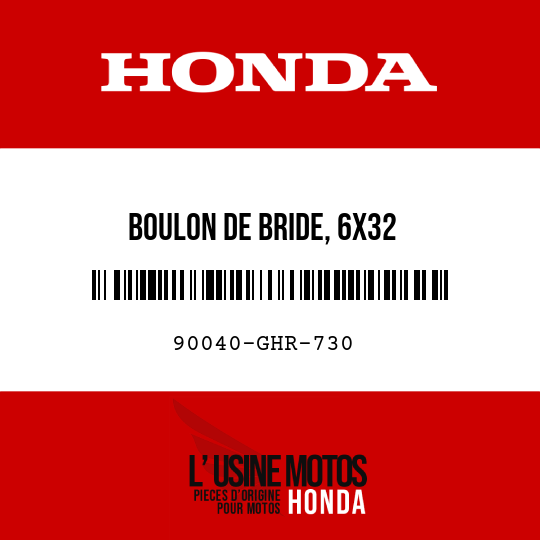 image de 90040-GHR-730 BOULON DE BRIDE, 6X32