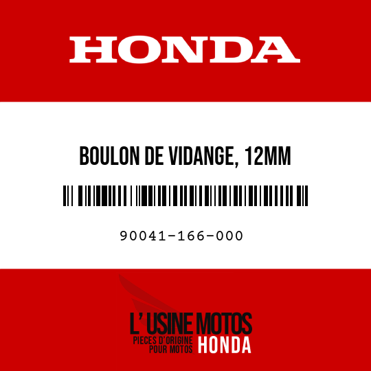image de 90041-166-000 BOULON DE VIDANGE, 12MM