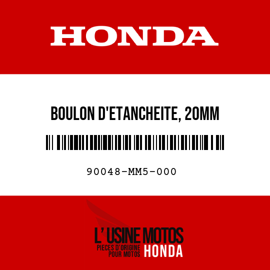 image de 90048-MM5-000 BOULON D'ETANCHEITE, 20MM