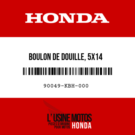 image de 90049-KBH-000 BOULON DE DOUILLE, 5X14