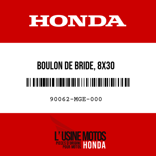 image de 90062-MGE-000 BOULON DE BRIDE, 8X30
