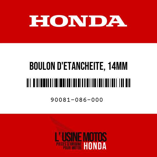image de 90081-086-000 BOULON D'ETANCHEITE, 14MM