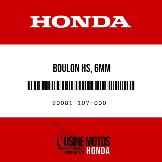 image de 90081-107-000 BOULON HS, 6MM
