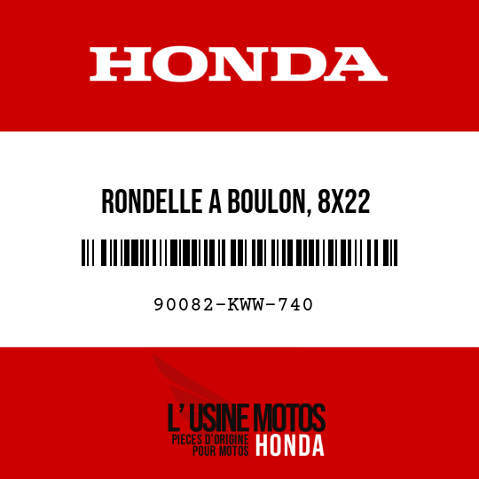 image de 90082-KWW-740 RONDELLE A BOULON, 8X22