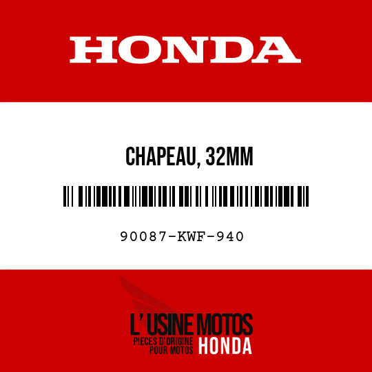 image de 90087-KWF-940 CHAPEAU, 32MM