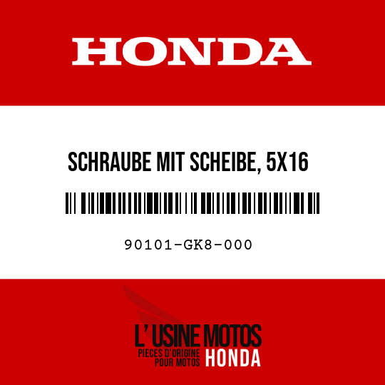image de 90101-GK8-000 SCHRAUBE MIT SCHEIBE, 5X16