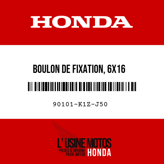 image de 90101-K1Z-J50 BOULON DE FIXATION, 6X16