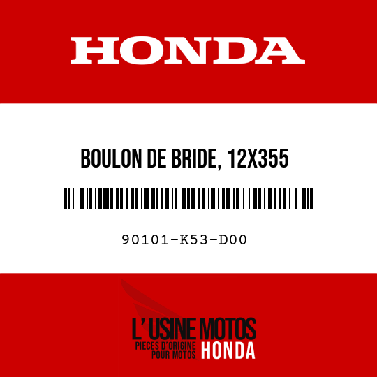 image de 90101-K53-D00 BOULON DE BRIDE, 12X355