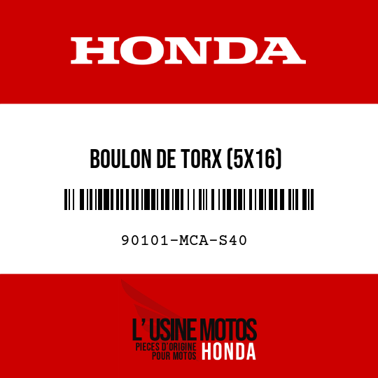 image de 90101-MCA-S40 BOULON DE TORX (5X16)