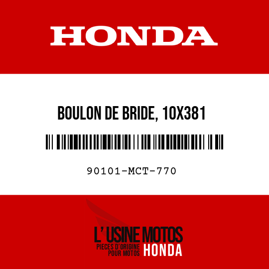 image de 90101-MCT-770 BOULON DE BRIDE, 10X381