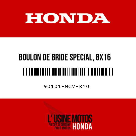 image de 90101-MCV-R10 BOULON DE BRIDE SPECIAL, 8X16