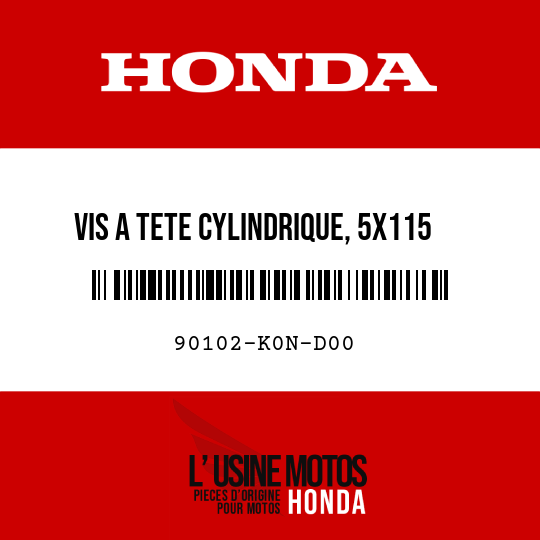 image de 90102-K0N-D00 VIS A TETE CYLINDRIQUE, 5X115