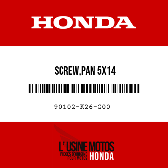 image de 90102-K26-G00 SCREW,PAN 5X14