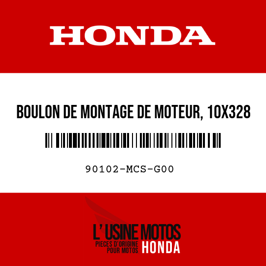 image de 90102-MCS-G00 BOULON DE MONTAGE DE MOTEUR, 10X328