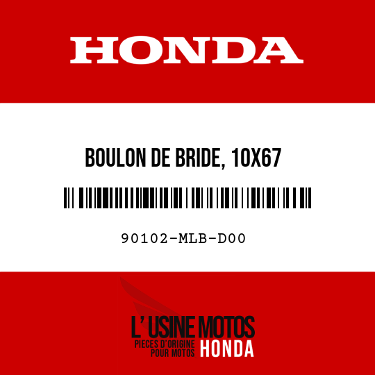 image de 90102-MLB-D00 BOULON DE BRIDE, 10X67