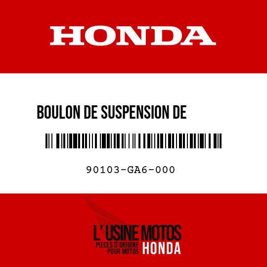 image de 90103-GA6-000 BOULON DE SUSPENSION DE       MOTEUR, 10X153