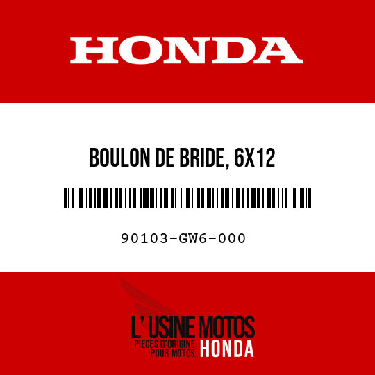 image de 90103-GW6-000 BOULON DE BRIDE, 6X12