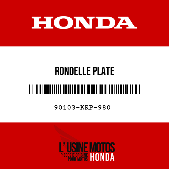 image de 90103-KRP-980 RONDELLE PLATE