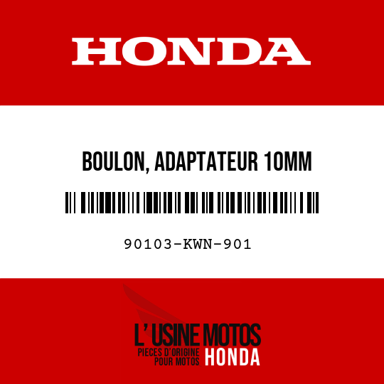 image de 90103-KWN-901 BOULON, ADAPTATEUR 10MM