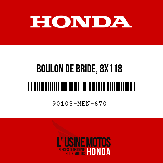 image de 90103-MEN-670 BOULON DE BRIDE, 8X118